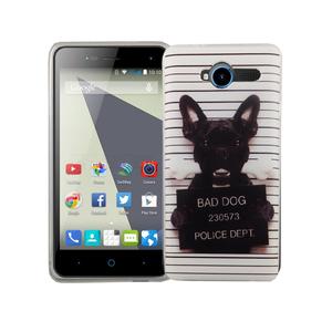 Handy H�lle f�r ZTE Blade L3 Cover Case Schutz Tasche Motiv Slim Silikon TPU B�ser Hund Wei�