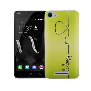 Handy H�lle f�r Wiko Jerry Cover Case Schutz Tasche Motiv Slim Silikon TPU Be Happy Gr�n