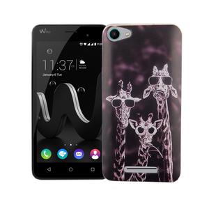 Handy H�lle f�r Wiko Jerry Cover Case Schutz Tasche Motiv Slim Silikon TPU 3 Giraffen