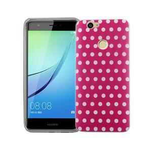 Handy H�lle f�r Huawei Nova Cover Case Schutz Tasche Motiv Slim Silikon TPU Polka Dot Pink