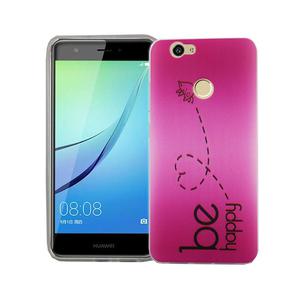 Handy Hlle fr Huawei Nova Cover Case Schutz Tasche Motiv Slim Silikon TPU Be Happy Pink