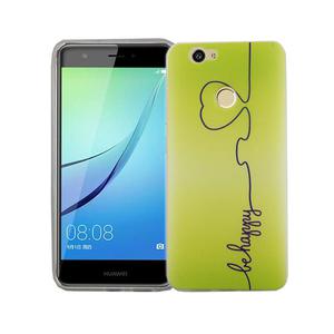 Handy H�lle f�r Huawei Nova Cover Case Schutz Tasche Motiv Slim Silikon TPU Be Happy Gr�n