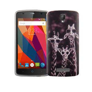 Handy Hlle fr ZTE Blade L5 Plus Cover Case Schutz Tasche Motiv Slim Silikon TPU 3 Giraffen