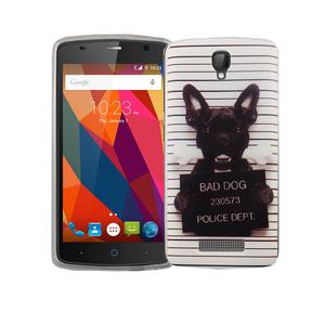Handy Hlle fr ZTE Blade L5 Plus Cover Case Schutz Tasche Motiv Slim Silikon TPU Bser Hund Wei