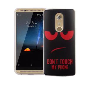Handy H�lle f�r ZTE Axon 7 Cover Case Schutz Tasche Motiv Slim Silikon TPU Dont Touch my Phone Rot