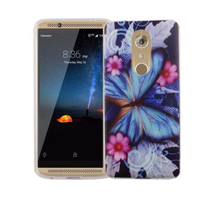 Handy H�lle f�r ZTE Axon 7 Mini Cover Case Schutz Tasche Motiv Slim Silikon TPU Blauer Schmetterling