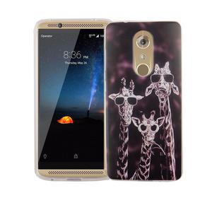 Handy H�lle f�r ZTE Axon 7 Mini Cover Case Schutz Tasche Motiv Slim Silikon TPU 3 Giraffen
