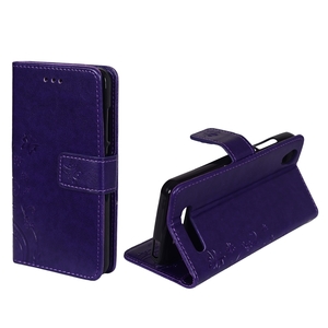 Schutz H�lle Blumen f�r Handy ZTE Blade A452 Violett