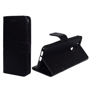 Schutz H�lle Blumen f�r Handy Huawei Nova Schwarz