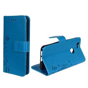 Schutz H�lle Blumen f�r Handy Huawei Nova Blau