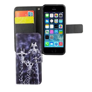 Handyh�lle Tasche f�r Handy Apple iPhone 5 / 5s / SE 3 Giraffen