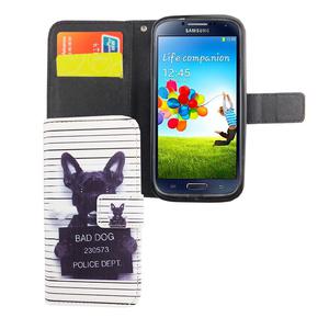 Handyh�lle Tasche f�r Handy Samsung Galaxy S4 B�ser Hund Wei�