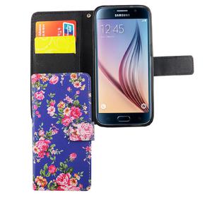 Handyh�lle Tasche f�r Handy Samsung Galaxy S6 Flower Print