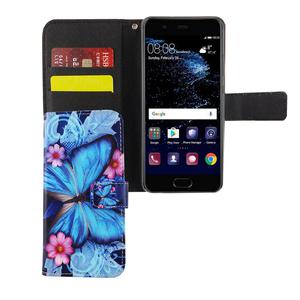 Handyhlle Tasche fr Handy Huawei P10 Blauer Schmetterling