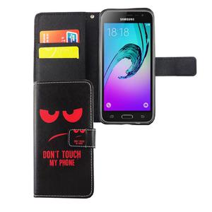 Handyhlle Tasche fr Handy Samsung Galaxy J3 Emerge Dont Touch My Phone Rot