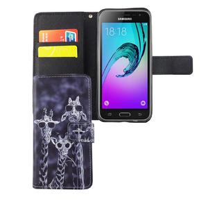 Handyh�lle Tasche f�r Handy Samsung Galaxy J3 Emerge 3 Giraffen