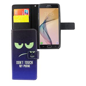 Handyh�lle Tasche f�r Handy Samsung Galaxy J5 Prime Dont Touch My Phone Blau / Gr�n