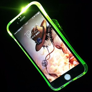 Handy Hlle LED Licht bei Anruf fr Handy Apple iPhone 6s Plus Grn