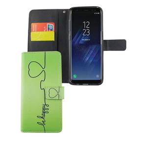 Handyh�lle Tasche f�r Handy Samsung Galaxy S8+ Plus Be Happy Gr�n