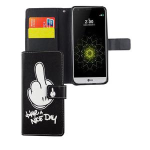 Handyh�lle Tasche f�r Handy LG G6 Have A Nice Day Schwarz
