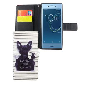 Handyh�lle Tasche f�r Handy Sony Xperia XZs B�ser Hund Wei�