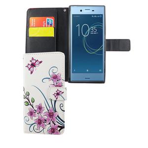 Handyh�lle Tasche f�r Handy Sony Xperia XZs Lotusblume