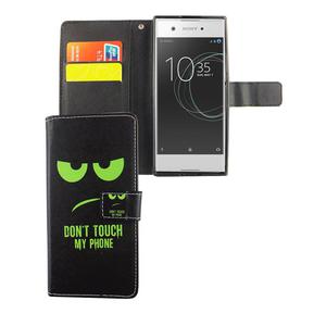 Handyh�lle Tasche f�r Handy Sony Xperia XA1 Dont Touch My Phone Gr�n