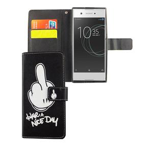  Handyh�lle Tasche f�r Case Handy Sony Xperia XA1 Have A Nice Day Schwarz