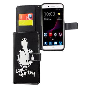 Handyhlle Tasche fr Handy ZTE Blade A2 Plus Have A Nice Day Schwarz