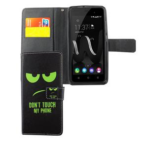 Handyh�lle Tasche f�r Handy Wiko Jerry Dont Touch My Phone Gr�n