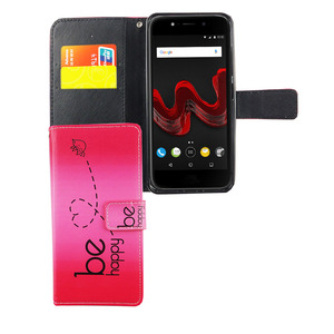 Handyh�lle Tasche f�r Handy Wiko Wim Lite Be Happy Pink