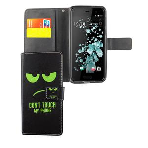 Handyh�lle Tasche f�r Handy HTC U Play Dont Touch My Phone Gr�n