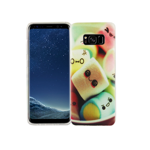 Handy H�lle f�r Samsung Galaxy S8 Cover Case Schutz Tasche Motiv Slim Silikon TPU Schriftzug Marshmallows