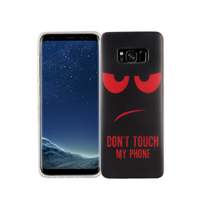 Handy H�lle f�r Samsung Galaxy S8 Cover Case Schutz Tasche Motiv Slim Silikon TPU Dont Touch my Phone Rot