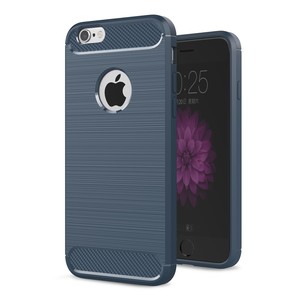 Apple iPhone 6 / 6s Cover TPU Case Silikon Schutz-H�lle Handy Bumper Carbon Optik Blau