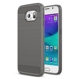 Samsung Galaxy S6 TPU Case Carbon Fiber Optik Brushed Schutz Hlle Grau