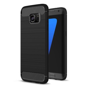 Samsung Galaxy S7 Edge TPU Case Carbon Fiber Optik Brushed Schutz Hlle Schwarz