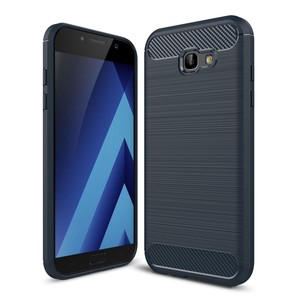 Samsung Galaxy A7 2017 TPU Case Carbon Fiber Optik Brushed Schutz Hlle Blau