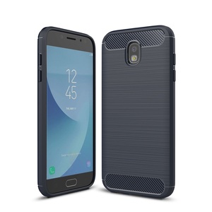 Samsung Galaxy J7 2017 TPU Case Carbon Fiber Optik Brushed Schutz Hlle Blau