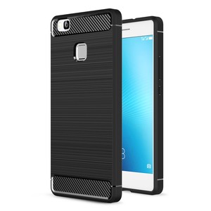 Huawei P9 Lite TPU Case Carbon Fiber Optik Brushed Schutz H�lle Schwarz