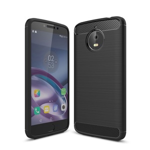 Motorola Moto E4 Plus TPU Case Carbon Fiber Optik Brushed Schutz Hlle Schwarz