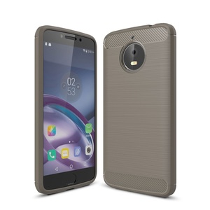 Motorola Moto E4 Plus TPU Case Carbon Fiber Optik Brushed Schutz H�lle Grau