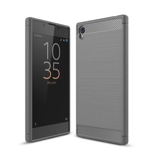 Sony Xperia L1 TPU Case Carbon Fiber Optik Brushed Schutz H�lle Grau