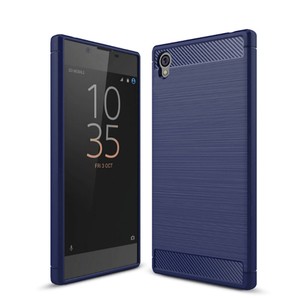 Sony Xperia L1 TPU Case Carbon Fiber Optik Brushed Schutz H�lle Blau