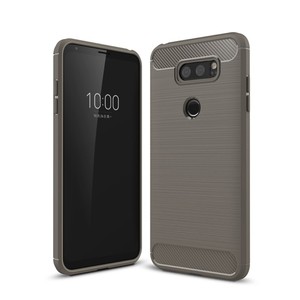 LG Q8 TPU Case Carbon Fiber Optik Brushed Schutz H�lle Grau