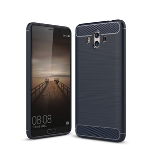 Huawei Mate 10 TPU Case Carbon Fiber Optik Brushed Schutz H�lle Blau