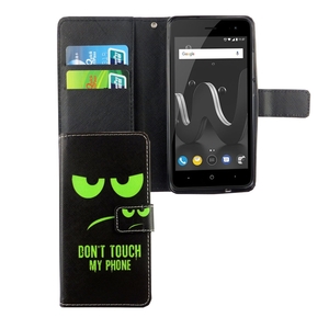 Handyhlle Tasche fr Wiko Jerry 2 Dont Touch My Phone Grn