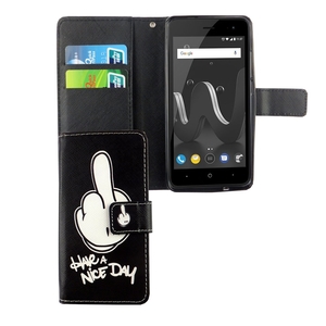 Handyhlle Tasche fr Wiko Jerry 2 Mittelfinger
