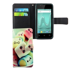 Handyh�lle Tasche f�r Wiko Sunny 2 Schriftzug Marshmallows