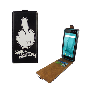 Handyh�lle Tasche Flip f�r Wiko Lenny 4 Mittelfinger